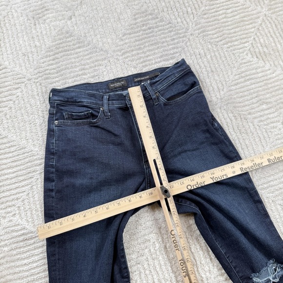 Banana Republic Jeans Womens 29 Mid Rise Crop Flare Raw Hem Dark Wash Denim - Picture 6 of 13